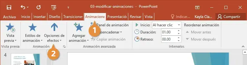 aplicar animaciones en PowerPoint-paso 1