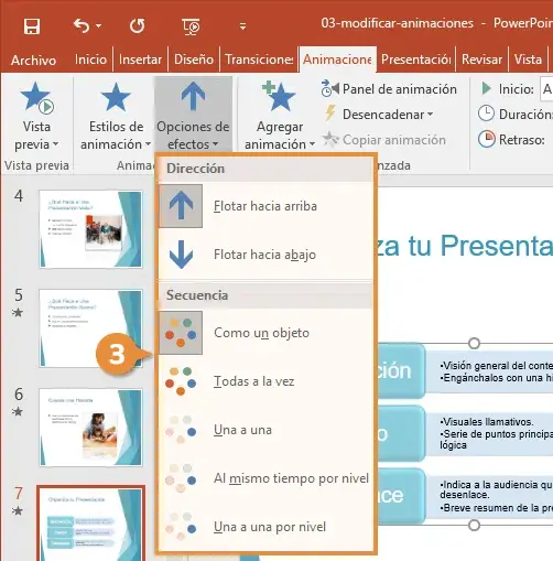 aplicar animaciones en PowerPoint-paso 2