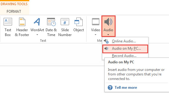 Add Audio to PowerPoint from PC