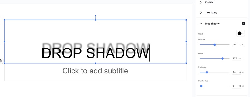 How to Add a Drop Shadow to Text in Google Slides
