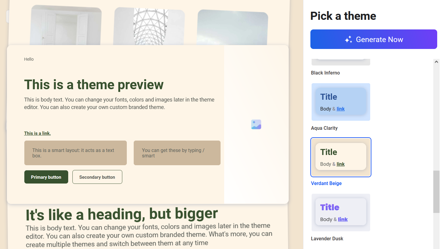 Pick a Theme for AI Presentation with Audio
