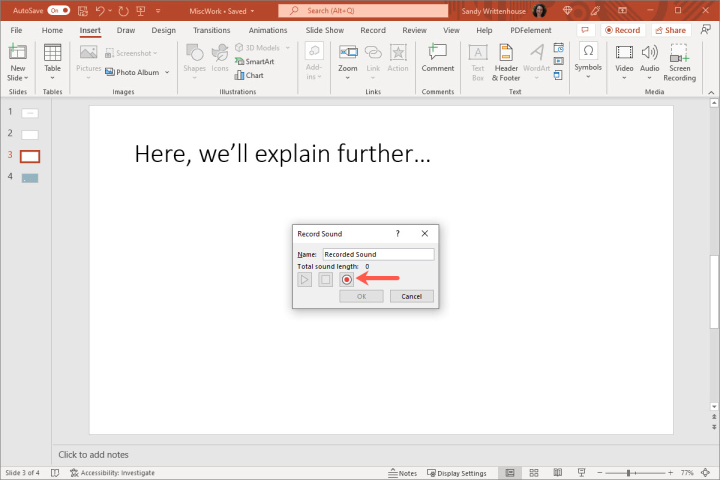 Start Recording Audio in PowerPoint