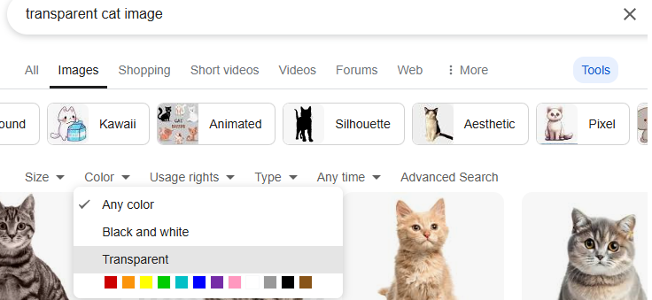 Search for Transparent Images Online for Google Slides