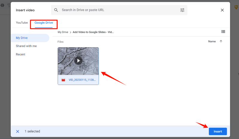 How to Add a Video to Google Slides Through Google Drive