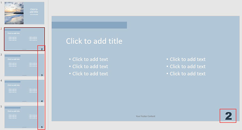 Add Page Number in PowerPoint Check Number