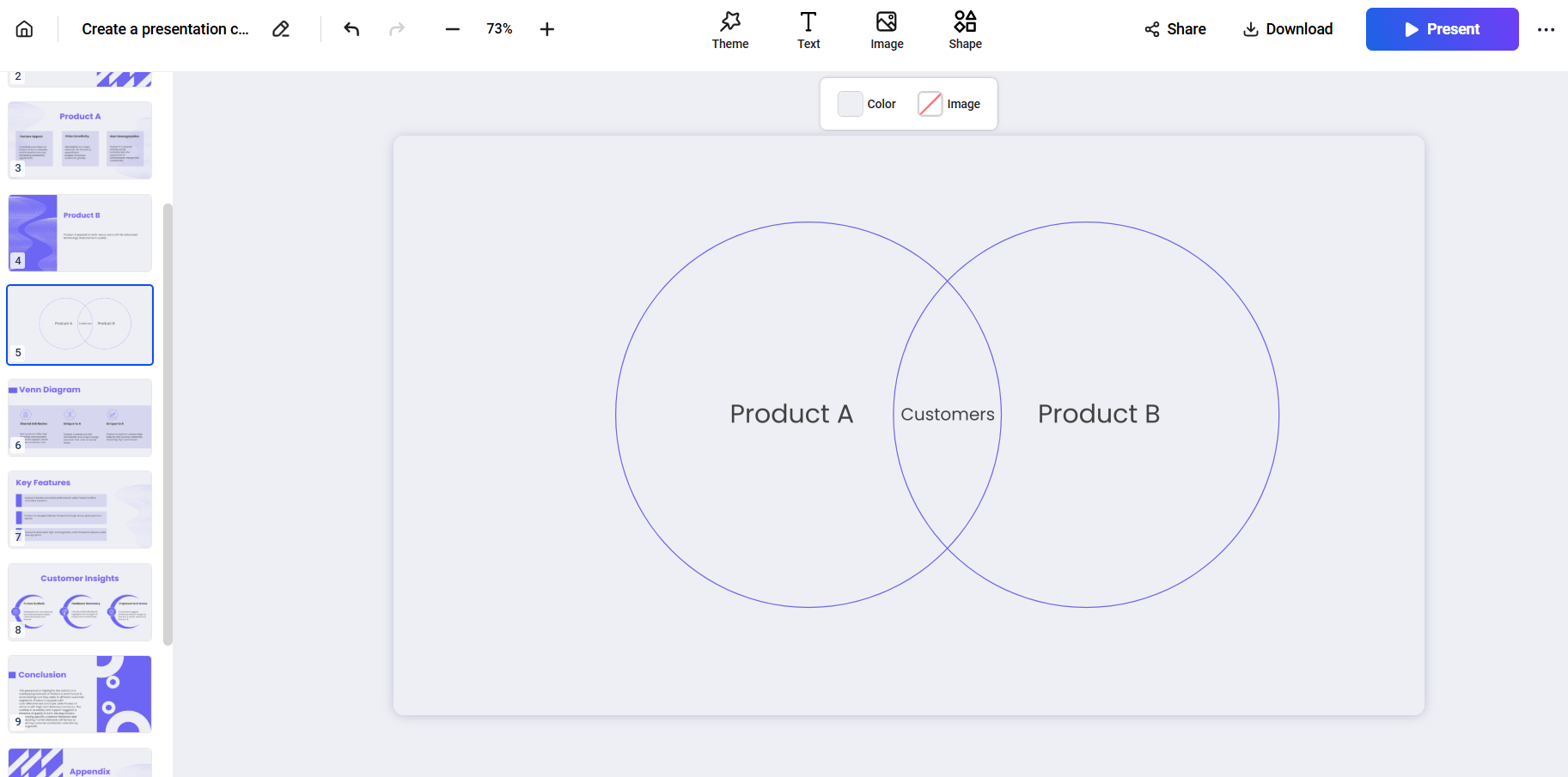 How to Add a Venn Diagram to Presentation Using AI