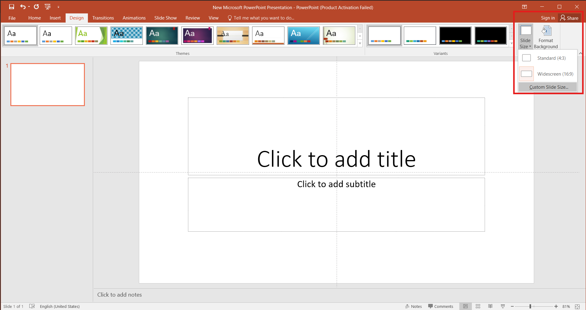 PowerPoint Adjust Slide Size