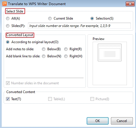 Choose Format to Convert PPT to Word