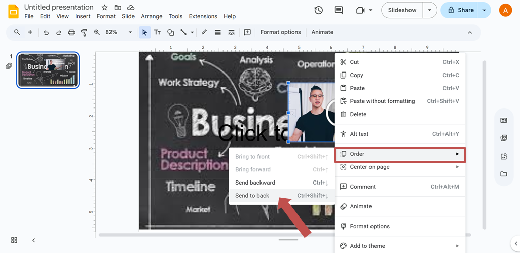 Right Click and Move the Audio to the Back