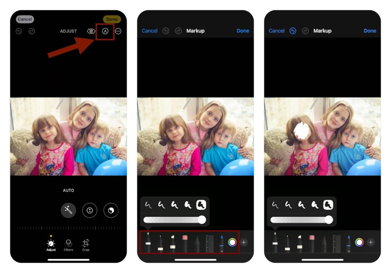Use Markup Marker to Blur Face in a Photo