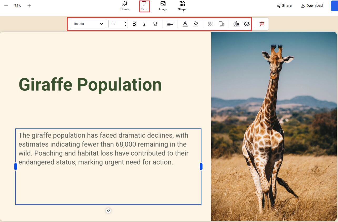 Customize Text in Your Slide