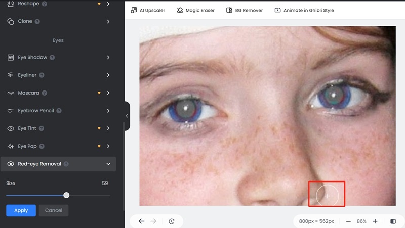 Fotor Red Eye Effect Remover Remove