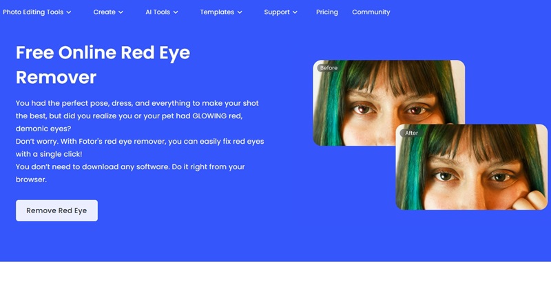 Fotor Red Eye Effect Remover