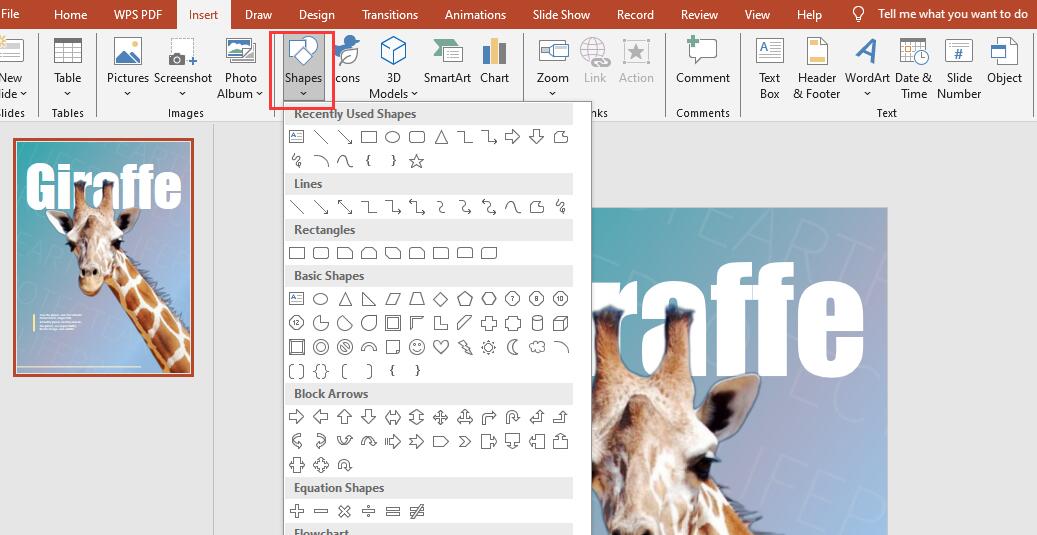 Insert Shapes to Make Posters in Slides