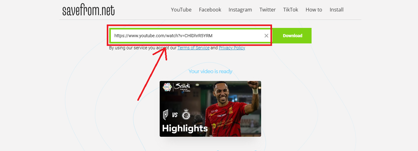 Paste the URL in the YouTube Video Downloader