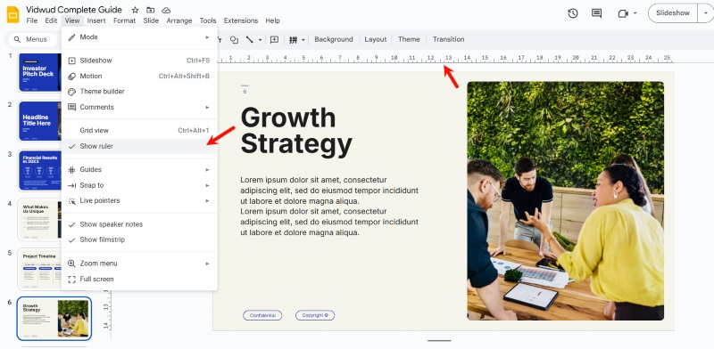 How to Do Hanging Indent on Google Slides - Ruler Option