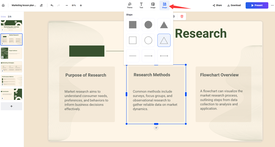 Vidwud AI PowerPoint Generator Create Flowchart