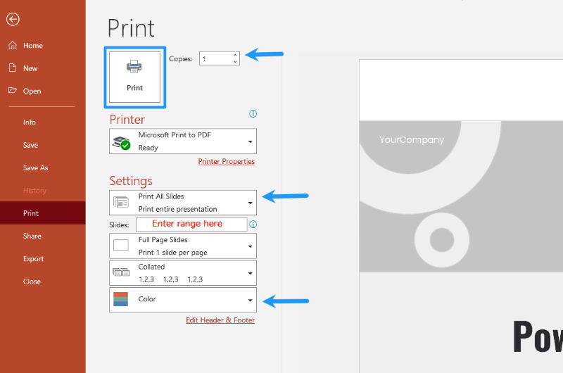 How to Print PowerPoint with Notes Multiple Per Page 3