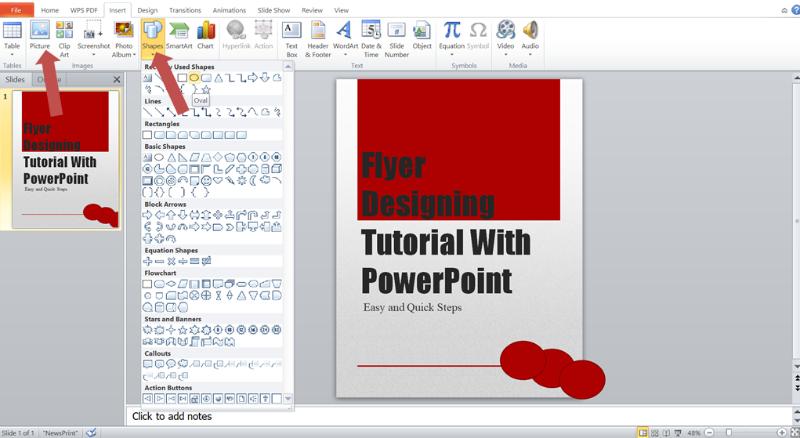Add Pictures, Icons, or Shapes to make Flyer in PowerPoint