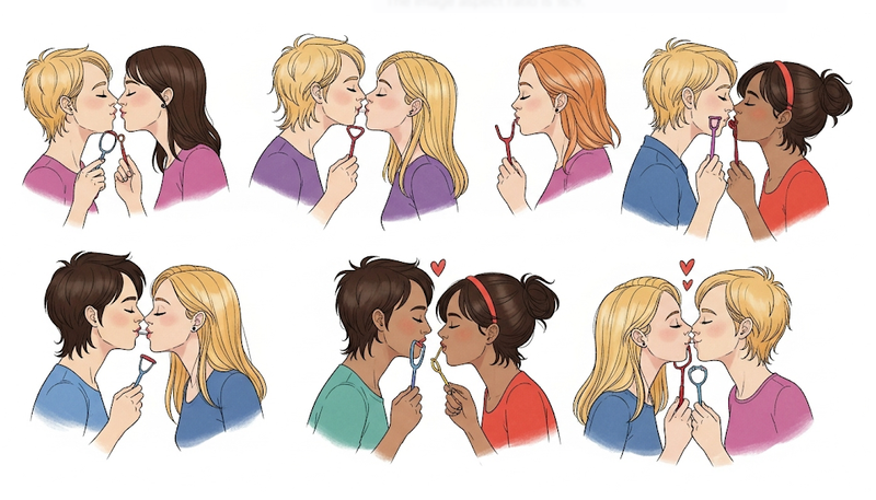 Creative Lesbian Kissing Image