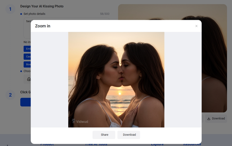 Preview and Download Lesbian Kissing Photo