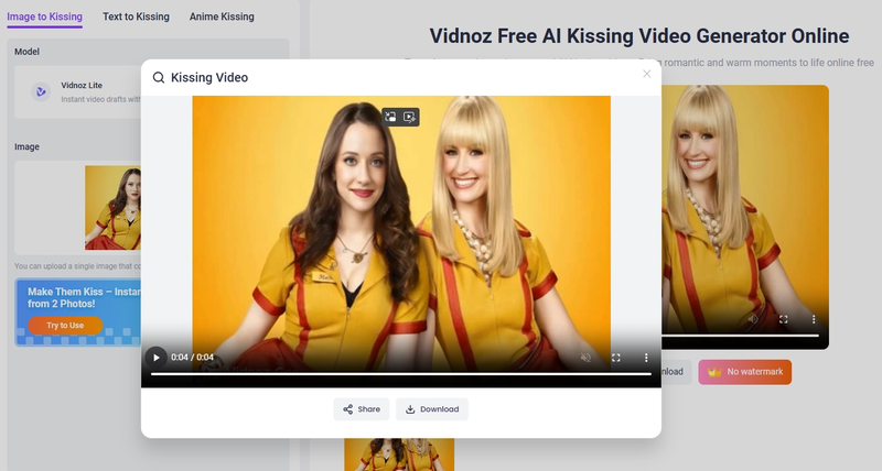 Preview and Download Lesbian Kissing Video