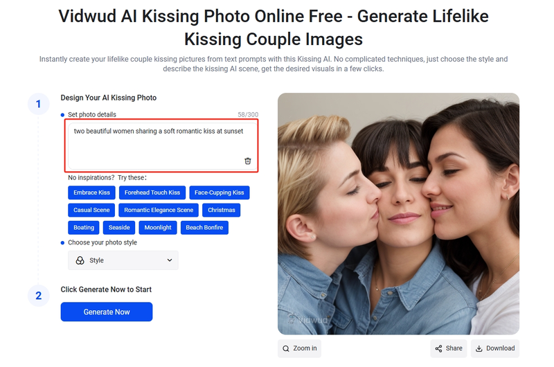 Set Lesbian Kissing Photo Details