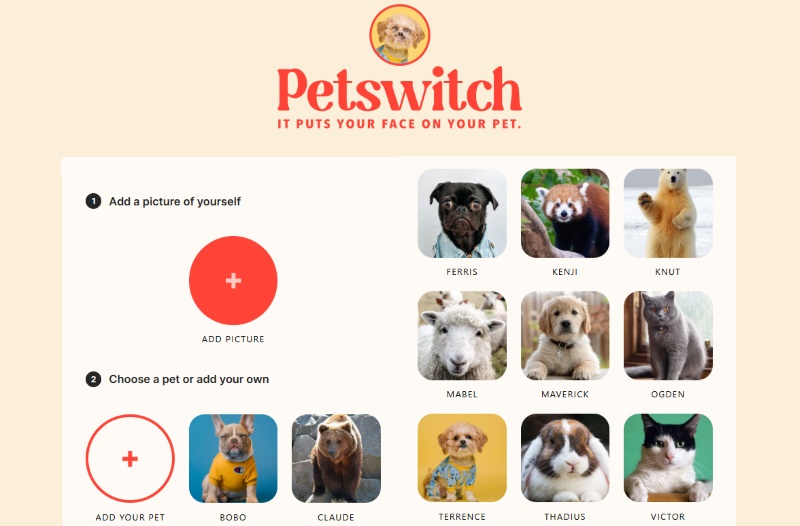 Animal Face Swap App - Petswitch
