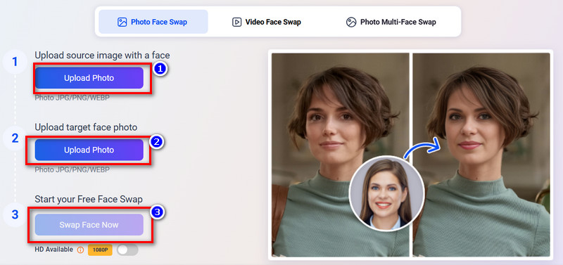 Add Photo on Vidwud Face Swap for PC