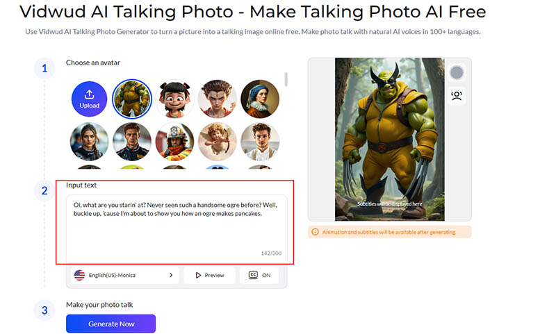 Shrek Face Swap Vidwud AI Talking Photo Text