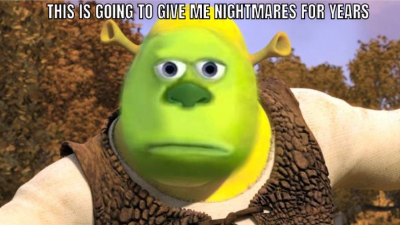 Shrek’s Body with Mike Wazowski’s Face