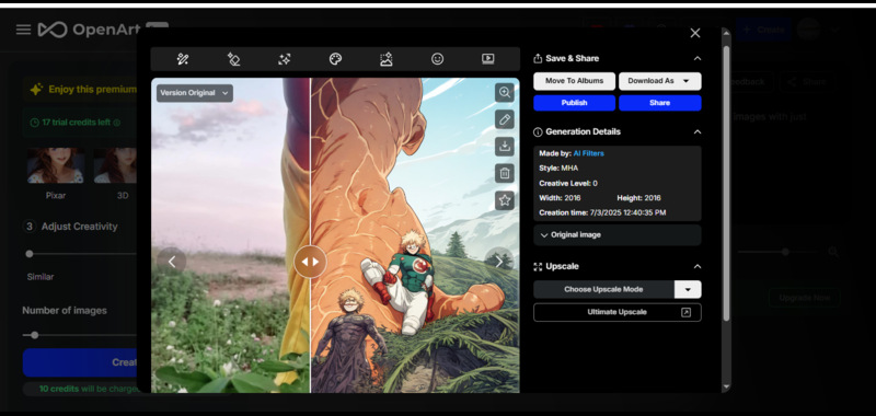 OpenArt MHA Filter Free Online Tool