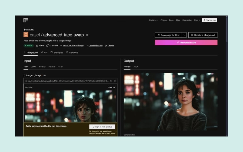 Replicate AI Technology Demonstration Interface