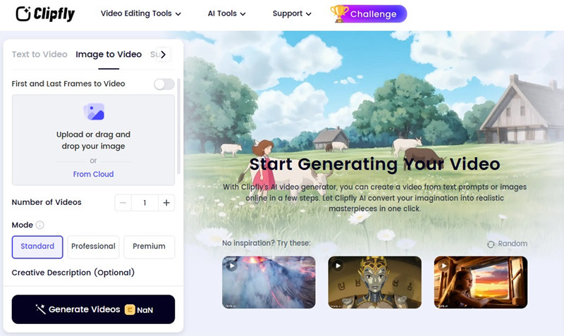 AI Flying Video Generator - Clipfly