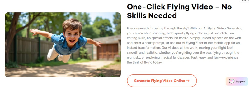 AI Flying Video Generator - Wondershare