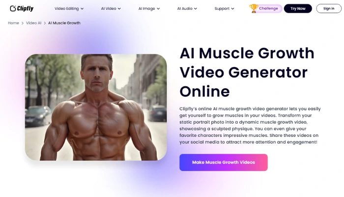 clipfly ia para ficar musculoso