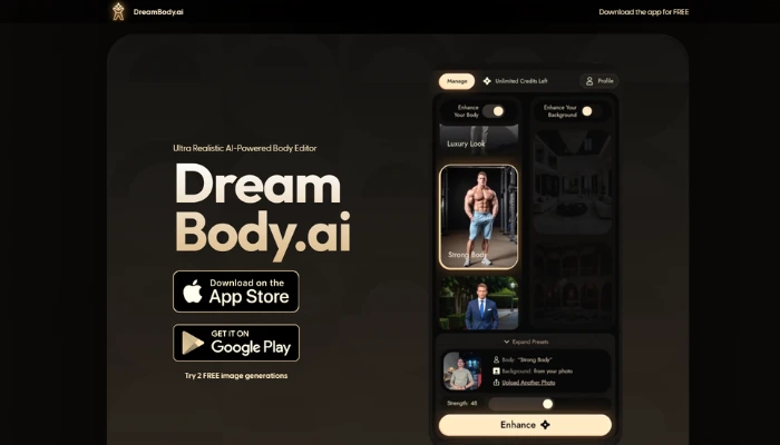 dreambody para criar foto ia musculoso