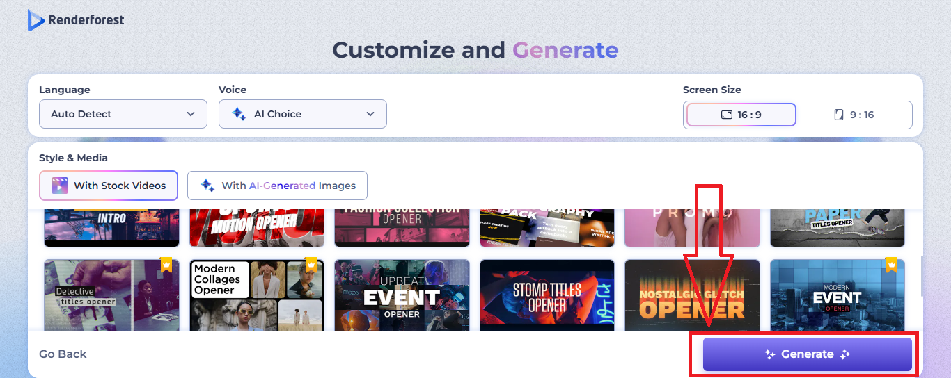 Click “Generate” Button
