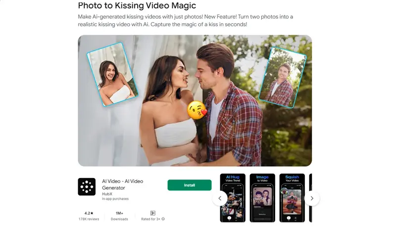 google play bild zu kuss