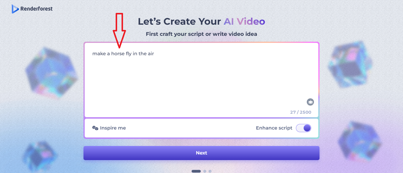 Insert the Text Prompt for 3D Animation