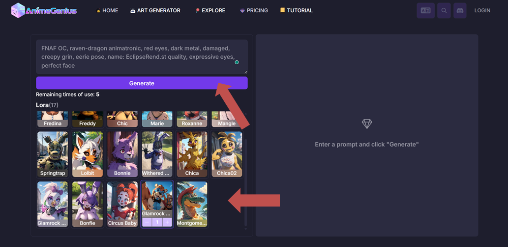 Select the Style and Click on Generate