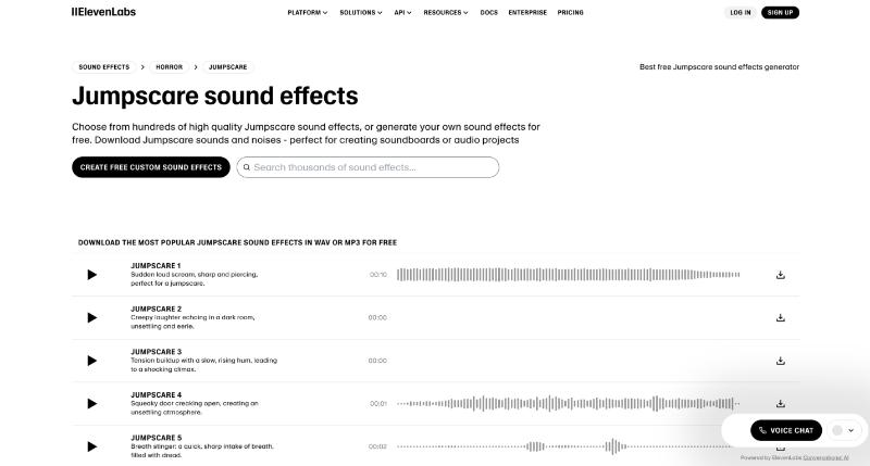 ElevenLabs Jumpscare Sound Generator