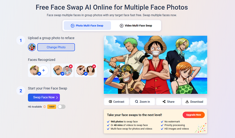 Get Face Swapped One Piece Group Photo