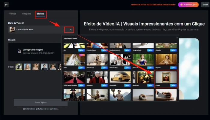 efeito de video ia de pintura