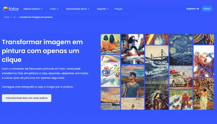 fotor para transformar foto em pintura online