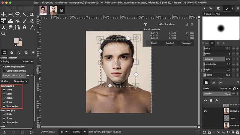 GIMP Face Swap Modify Tools