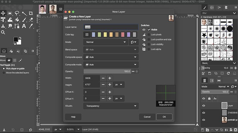 GIMP Face Swap New Layer