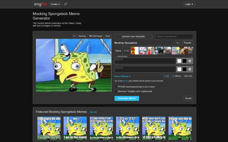 Mocking SpongeBob Face Swap Meme Template