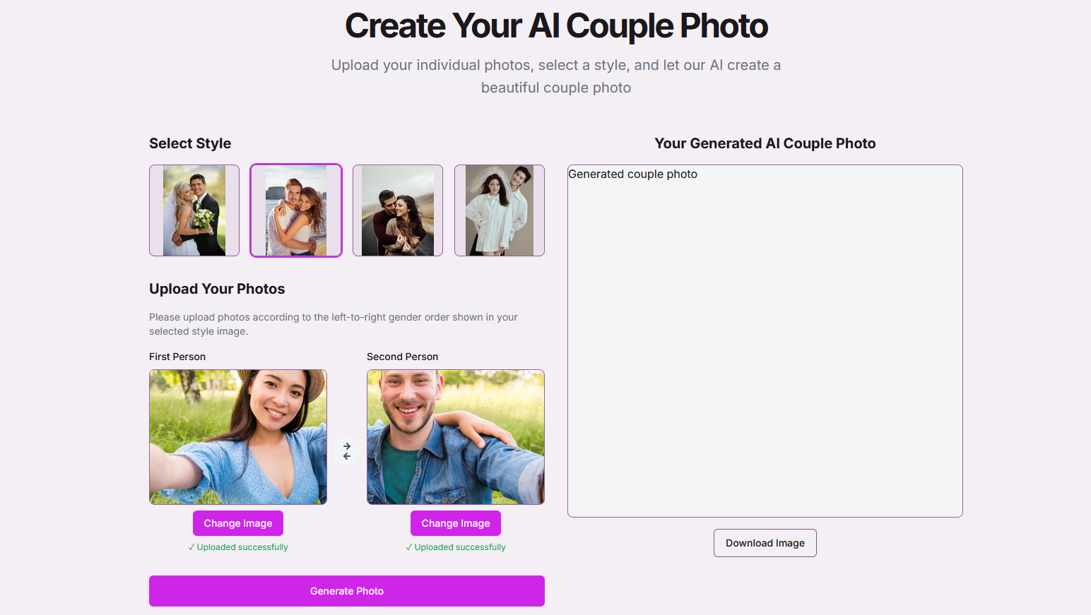 Free AI Couple Photo Maker - AI Couple Photo