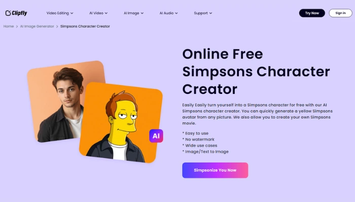 clipfly para simposonizar foto